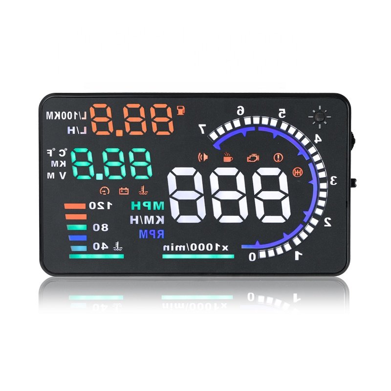 5.5 Inch Large Multi Color Car HUD A8 Auto Car OBD2 Head-up Display Overspeed Alarm Digital Speedometer Car Obd Hud
